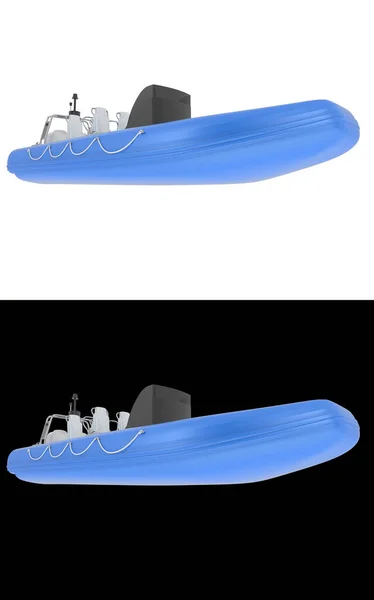 Barco Isolado Fundo Branco Preto Para Banners Renderização Ilustração — Fotografia de Stock