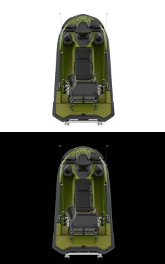 Jet ski afişler için siyah ve beyaz arka planda izole edildi. 3d görüntüleme - illüstrasyon