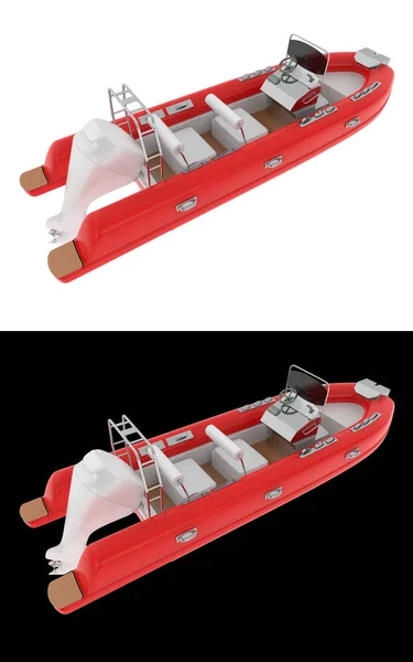 Barco Aislado Sobre Fondo Blanco Negro Para Pancartas Representación Ilustración — Foto de Stock