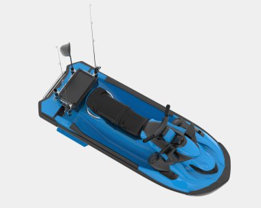 Jet ski afişler için siyah ve beyaz arka planda izole edildi. 3d görüntüleme - illüstrasyon