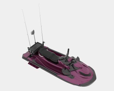 Jet ski afişler için siyah ve beyaz arka planda izole edildi. 3d görüntüleme - illüstrasyon