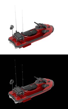Jet ski afişler için siyah ve beyaz arka planda izole edildi. 3d görüntüleme - illüstrasyon