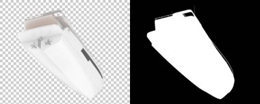 Maskeyle izole edilmiş lüks bir yat. 3d görüntüleme - illüstrasyon