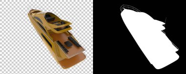 Maskeyle izole edilmiş lüks bir yat. 3d görüntüleme - illüstrasyon