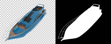 Maskeyle izole edilmiş lüks bir yat. 3d görüntüleme - illüstrasyon