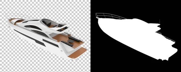 Yacht Lusso Isolato Sfondo Con Maschera Rendering Illustrazione — Foto Stock