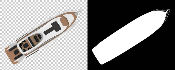 Lyx Yacht Isolerad Bakgrunden Med Mask Återgivning Illustration — Stockfoto