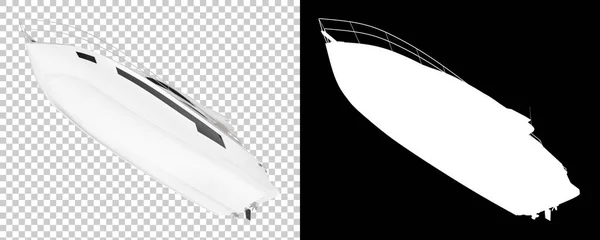 Lyx Yacht Isolerad Bakgrunden Med Mask Återgivning Illustration — Stockfoto