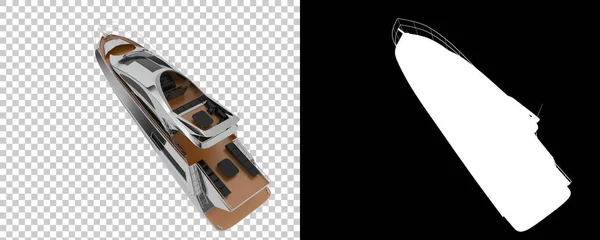 マスク付きの背景に隔離された豪華なヨット 3Dレンダリング イラスト — ストック写真