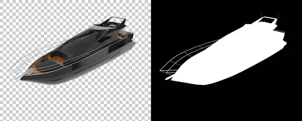 Yacht Lusso Isolato Sfondo Con Maschera Rendering Illustrazione — Foto Stock