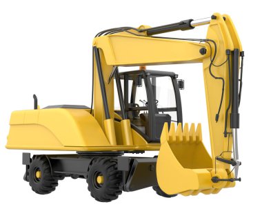 Kazıcı arka planda izole edildi. 3d görüntüleme - illüstrasyon