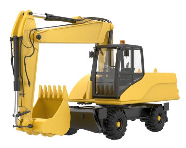 Kazıcı arka planda izole edildi. 3d görüntüleme - illüstrasyon