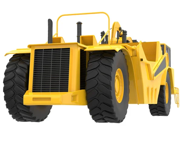 Rascador Tractor Ruedas Aislado Fondo Representación Ilustración — Foto de Stock