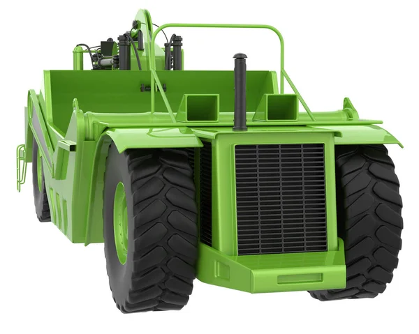 Kerék Traktor Kaparó Izolált Háttérben Renderelés Illusztráció — Stock Fotó