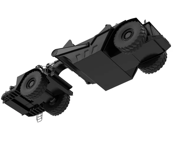 車輪トラクタースクレーパーはバックグラウンドで隔離されました 3Dレンダリング イラスト — ストック写真
