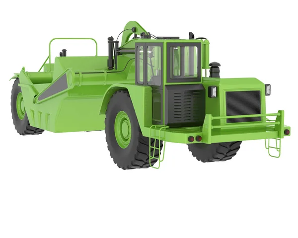 Rascador Tractor Ruedas Aislado Fondo Representación Ilustración —  Fotos de Stock