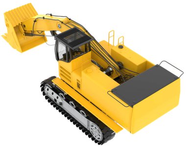Kazıcı arka planda izole edildi. 3d görüntüleme - illüstrasyon