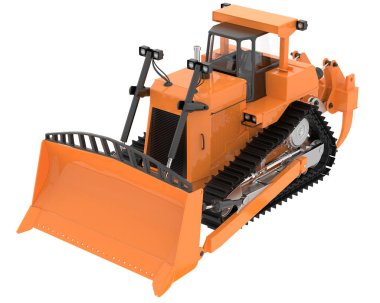 Buldozer arka planda izole edildi. 3d görüntüleme - illüstrasyon
