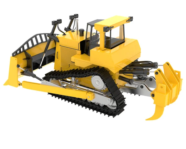 Bulldozer Isolato Sfondo Rendering Illustrazione — Foto Stock