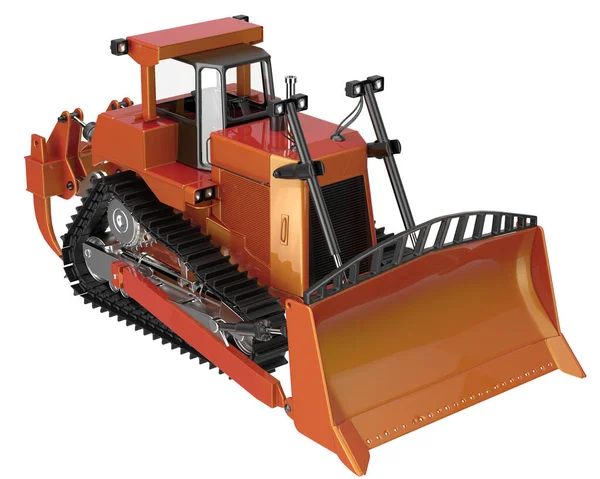 Bulldozer Isolato Sfondo Rendering Illustrazione — Foto Stock