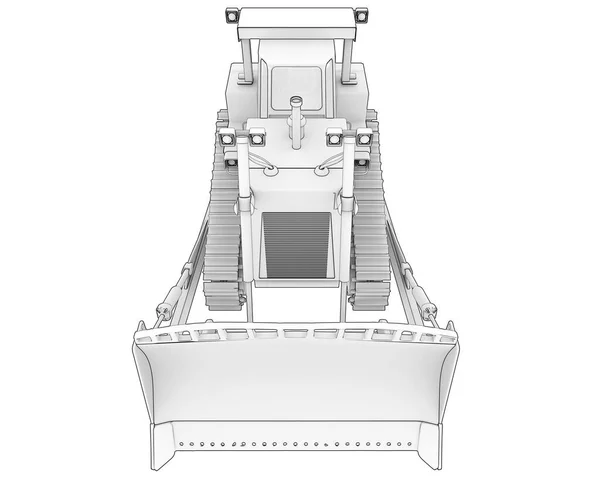 Bulldozer Aislado Fondo Representación Ilustración — Foto de Stock