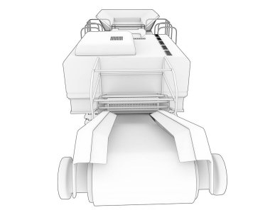 Cold planer isolated on background. 3d rendering - illustration