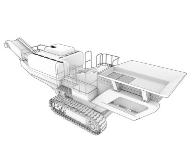 Cold planer isolated on background. 3d rendering - illustration