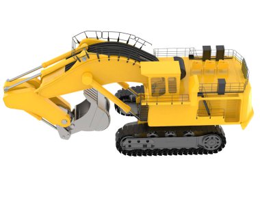 Kazıcı arka planda izole edildi. 3d görüntüleme - illüstrasyon