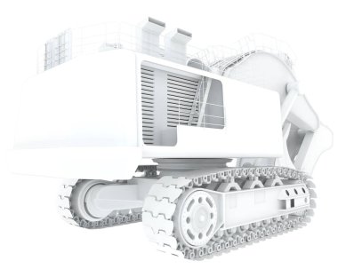 Kazıcı arka planda izole edildi. 3d görüntüleme - illüstrasyon