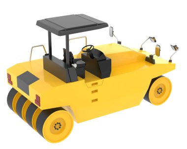 Compactor isolated on background. 3d rendering - illustration