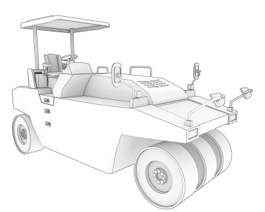 Compactor isolated on background. 3d rendering - illustration