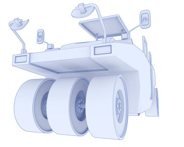 Compactor isolated on background. 3d rendering - illustration