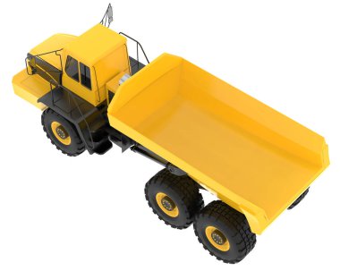 Articulated dump truck isolated on background. 3d rendering - illustration