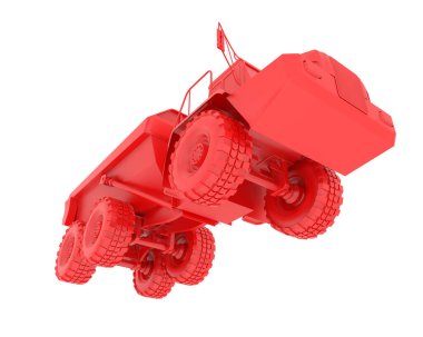 Articulated dump truck isolated on background. 3d rendering - illustration