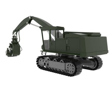 Tree cutting machine isolated on background. 3d rendering - illustration