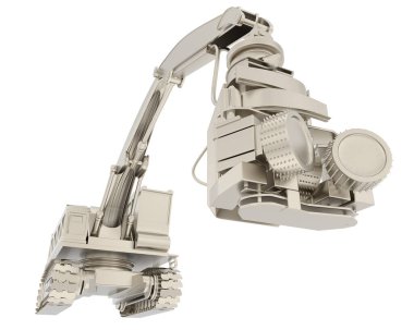 Tree cutting machine isolated on background. 3d rendering - illustration