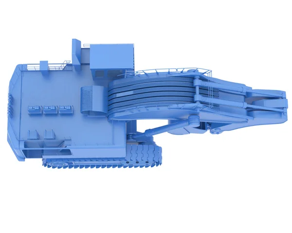 Koparka Odizolowana Tle Renderowanie Ilustracja — Zdjęcie stockowe