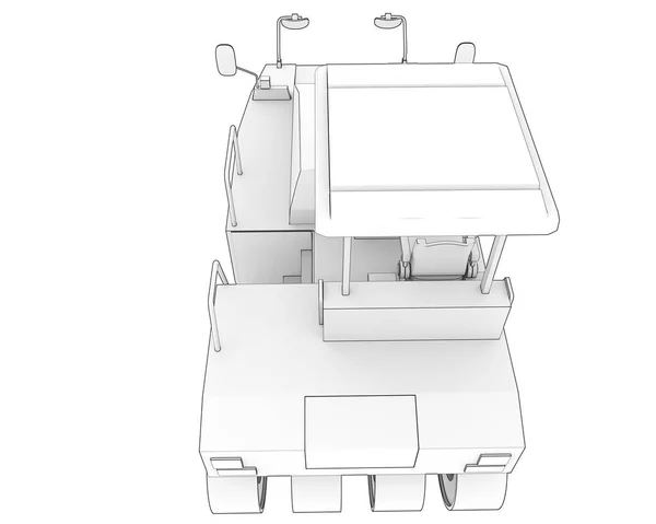 Компактор Изолирован Заднем Плане Рендеринг Иллюстрация — стоковое фото