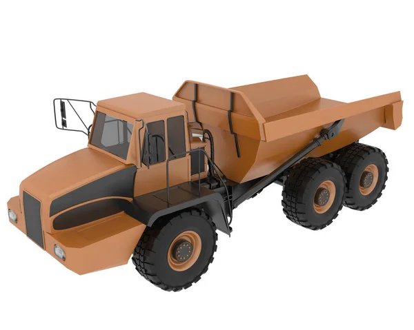 Articulated Dump Truck Isolated Background Rendering Illustration — Stok fotoğraf