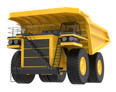 Mining truck isolated on background. 3d rendering - illustration