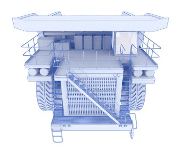 Mining truck isolated on background. 3d rendering - illustration