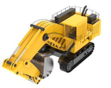 Kazıcı arka planda izole edildi. 3d görüntüleme - illüstrasyon