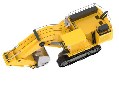 Kazıcı arka planda izole edildi. 3d görüntüleme - illüstrasyon