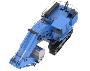 Kazıcı arka planda izole edildi. 3d görüntüleme - illüstrasyon