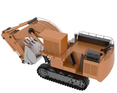 Kazıcı arka planda izole edildi. 3d görüntüleme - illüstrasyon