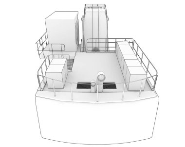 Kazıcı arka planda izole edildi. 3d görüntüleme - illüstrasyon