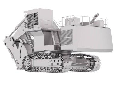 Kazıcı arka planda izole edildi. 3d görüntüleme - illüstrasyon