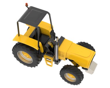 Tractor isolated on background. 3d rendering - illustration
