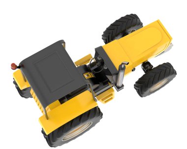 Tractor isolated on background. 3d rendering - illustration