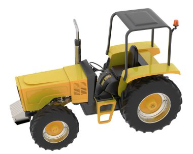 Tractor isolated on background. 3d rendering - illustration